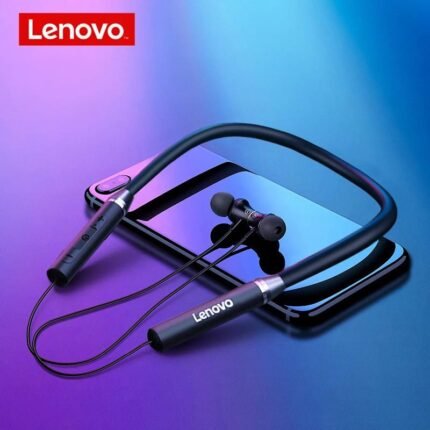 Lenovo HE05X Wireless Bluetooth Neckband Earphones – Magnetic Sports Earbuds with HD Sound & Built-in Mic
